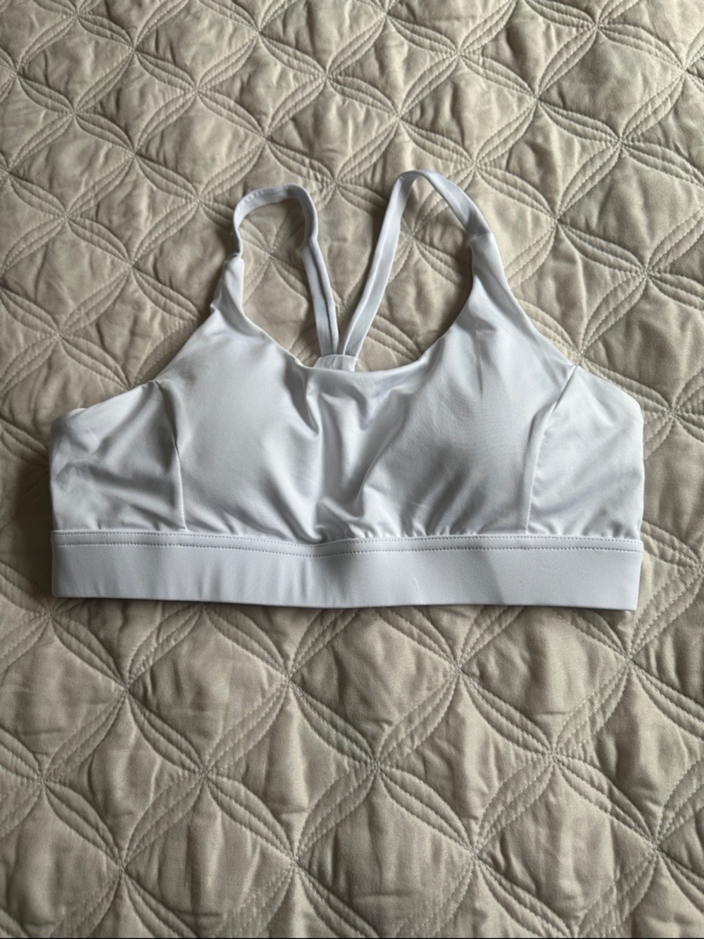 White Sports Bra with Racerback Straps